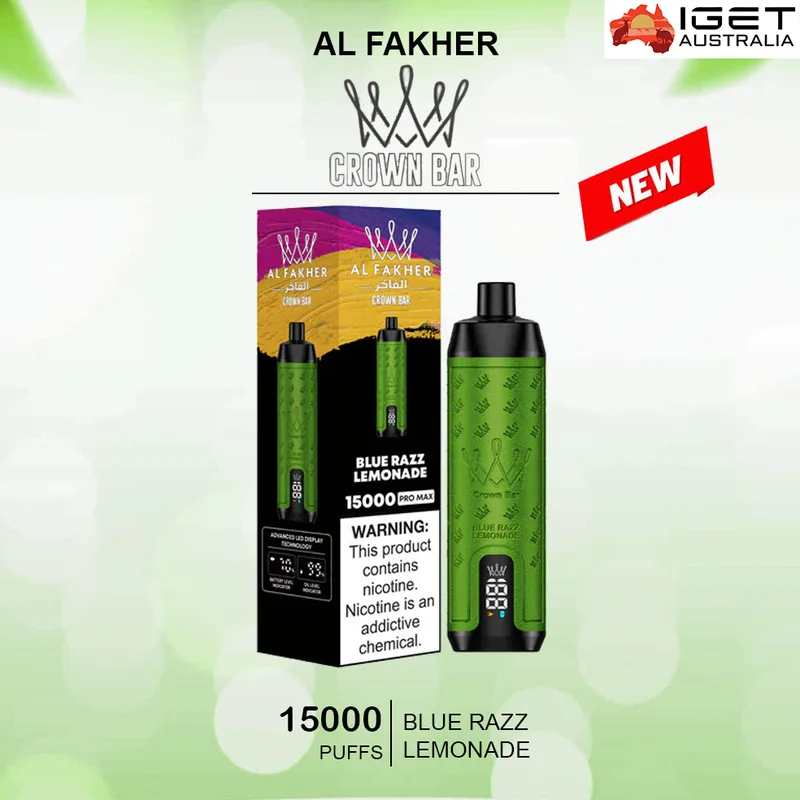 Alfakher Crown Bar – Blue Razz Lemonade – 15000 Puffs