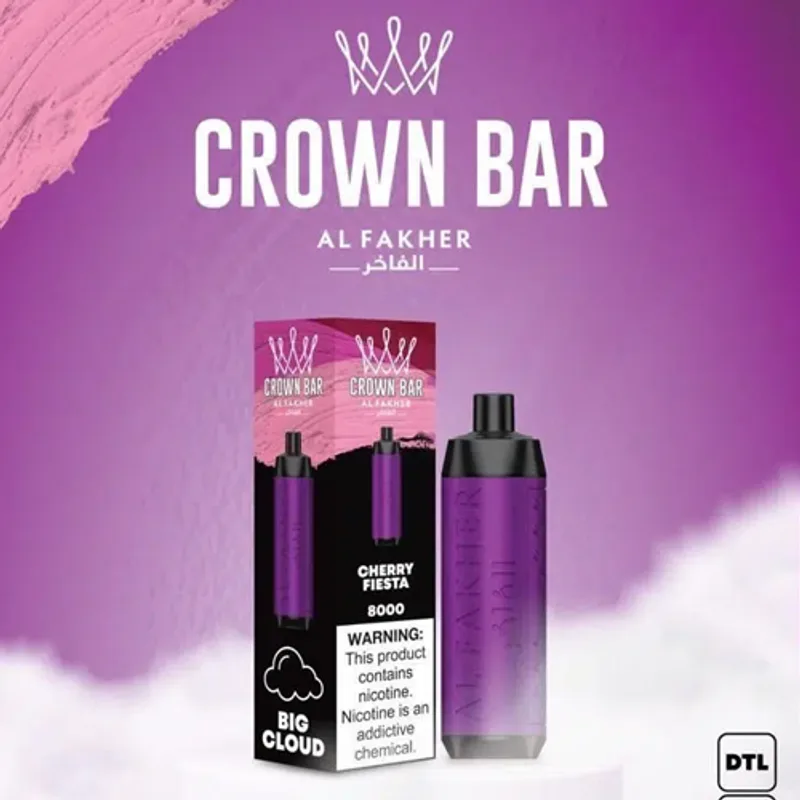 Alfakher Crown Bar- Cherry Fiesta – 8000 Puffs
