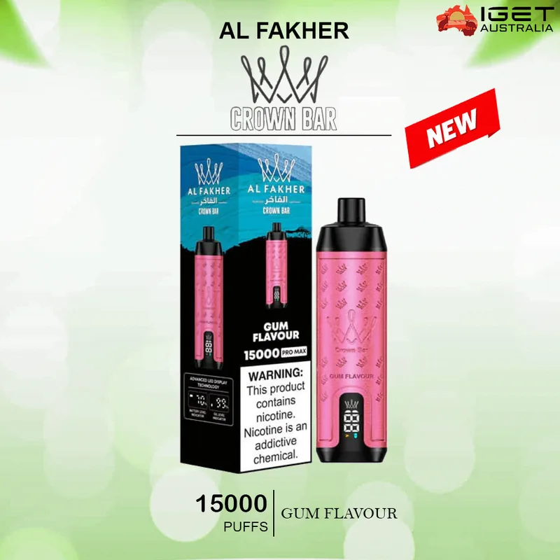 Alfakher Crown Bar – Gum Flavour – 15000 Puffs