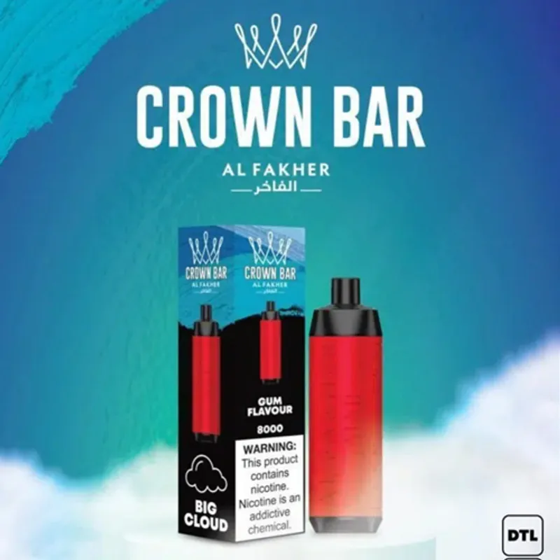 Alfakher Crown Bar Gum Flavour – 8000 Puffs