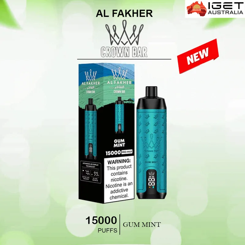 Alfakher Crown Bar – Gum Mint – 15000 Puffs
