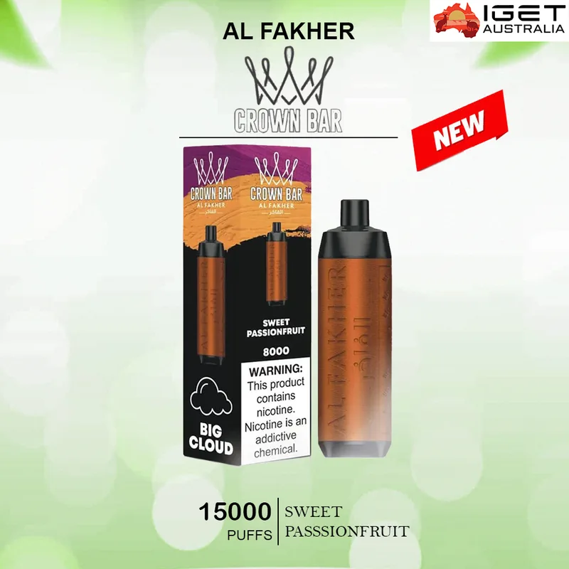 Alfakher Crown Bar – Sweet Passsionfruit – 15000 Puffs
