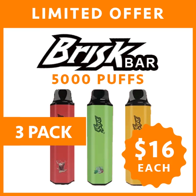 Brisk Bar – 5000 Puffs – 3 Pack
