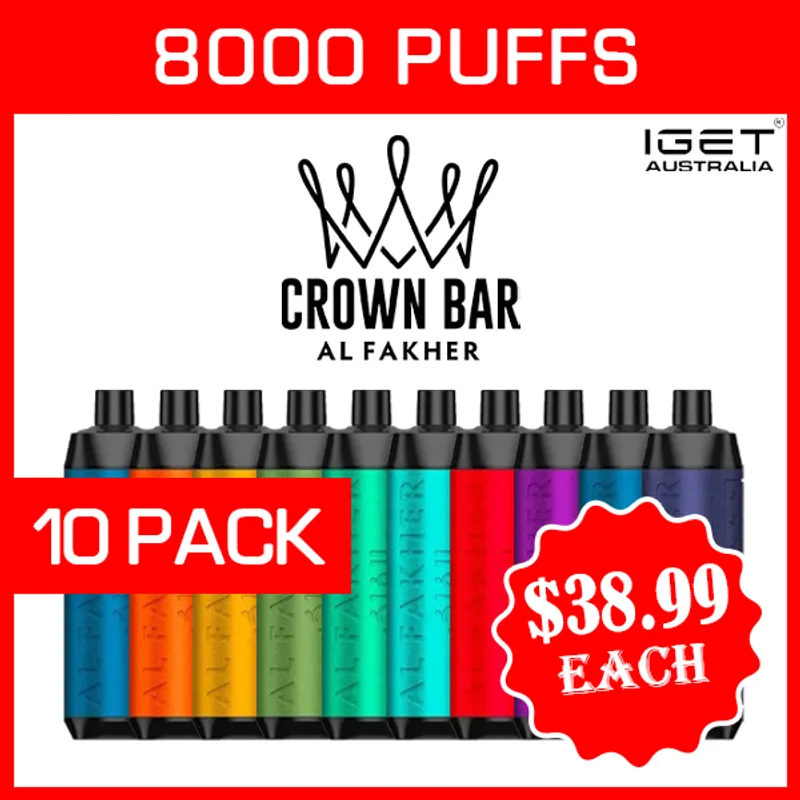 Alfakher Crown Bar – 8000 Puffs – 10 Pack