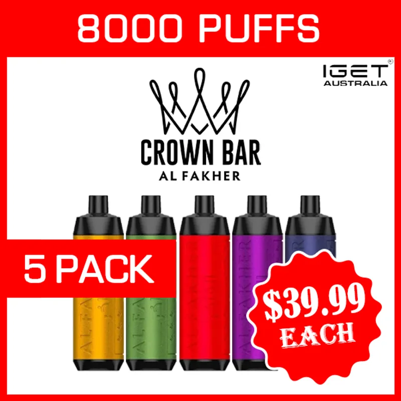 Alfakher Crown Bar – 8000 Puffs – 5 Pack