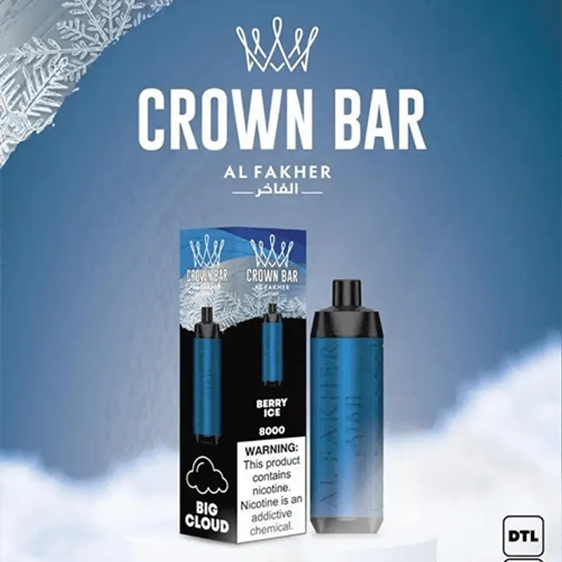 Alfakher Crown Bar Berry Ice – 8000 Puffs