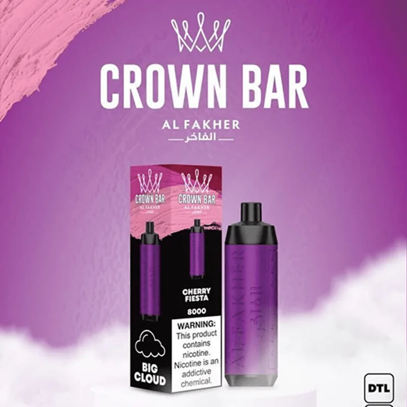 Alfakher Crown Bar Cherry Raspberry – 8000 Puffs