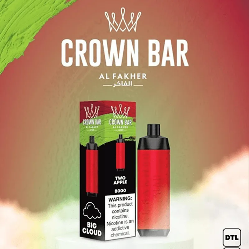Alfakher Crown Bar Two Apple – 8000 Puffs