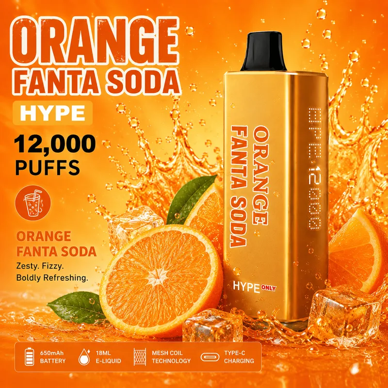 Double Happiness Hype Orange Fanta Soda – 12000 Puffs