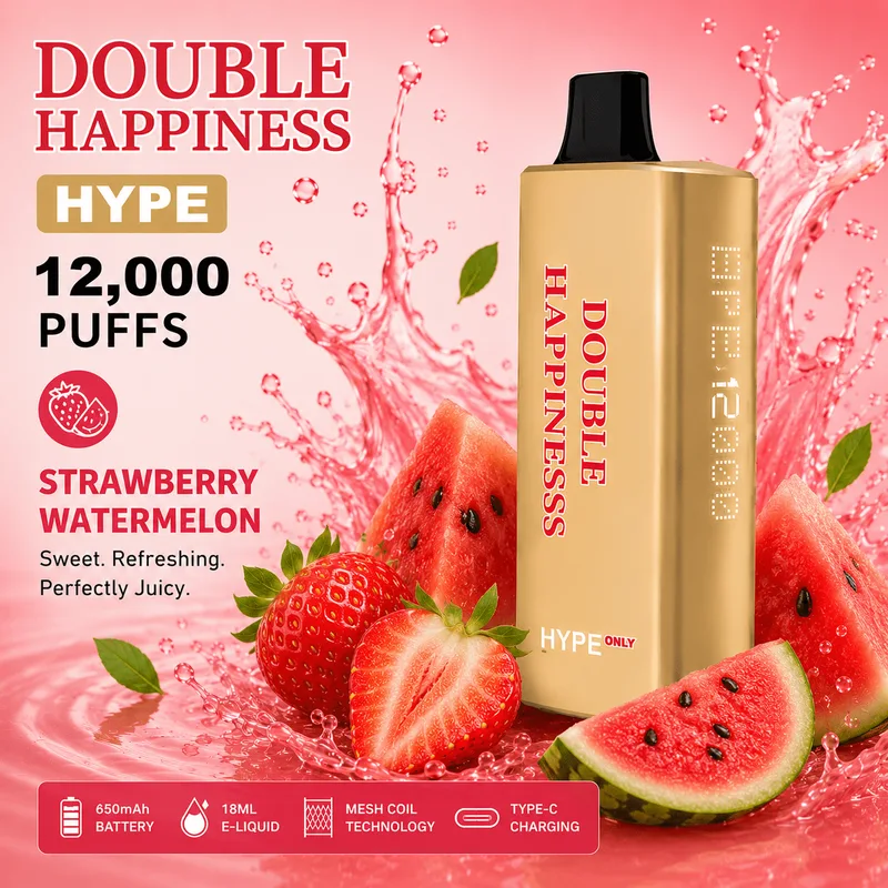 Double Happiness Hype Strawberry Watermelon – 12000 Puffs