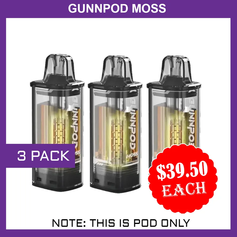 Gunnpod Moss – 3 Pack – 8000 Puffs – Pod Only