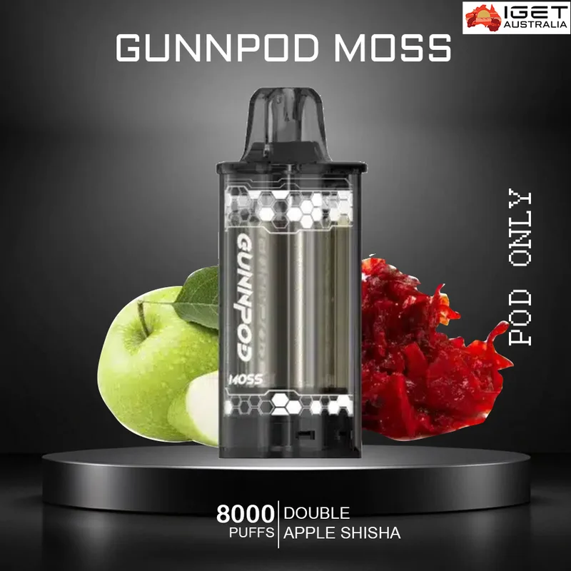 Gunnpod Moss – Double Apple Shisha – 8000 Puffs – Pod Only