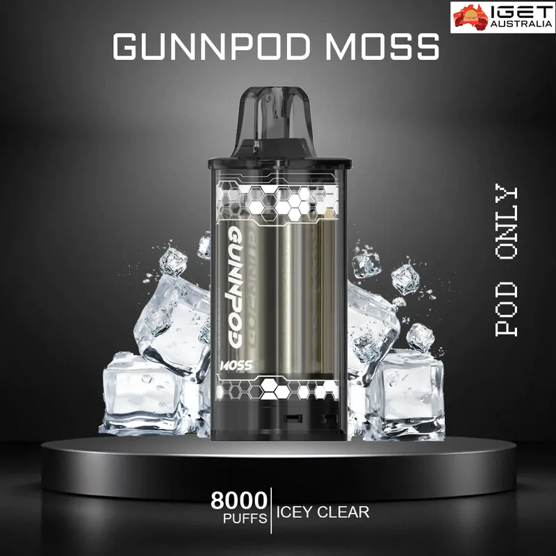 Gunnpod Moss – Icy Clear – 8000 Puffs – Pod Only