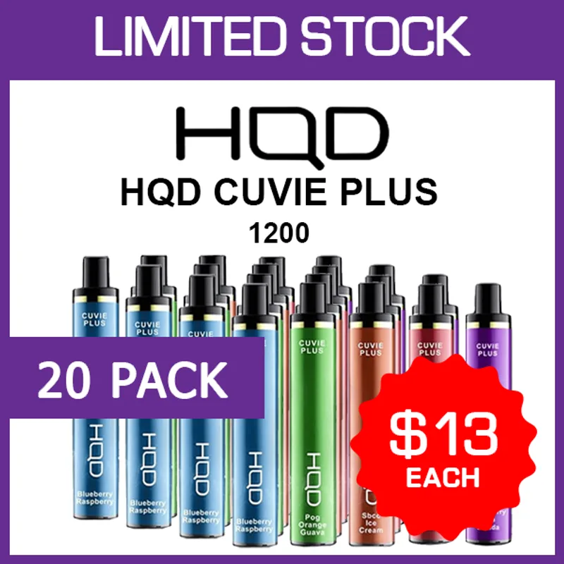HQD Cuvie Plus – 1200 Puffs – 20 Pack