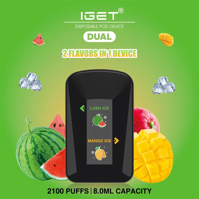 IGET Dual 2 Flavours In 1 Device Lush Ice / Mango Ice – 2100 Puffs