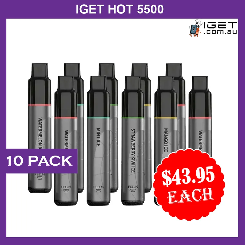 IGET Hot 5500 Puffs – 10 Pack
