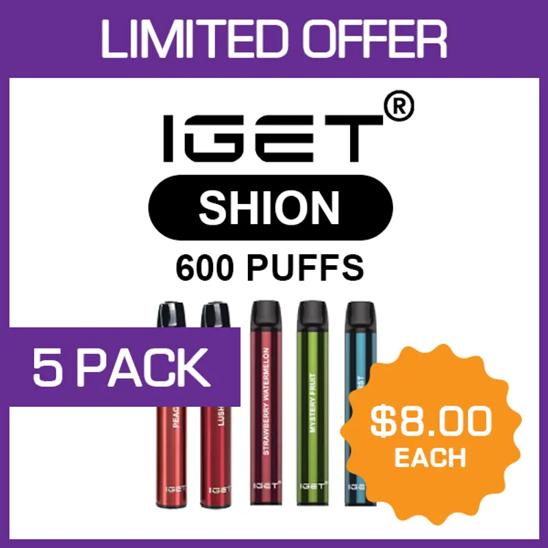 IGET Shion – 600 Puffs – 5 Pack