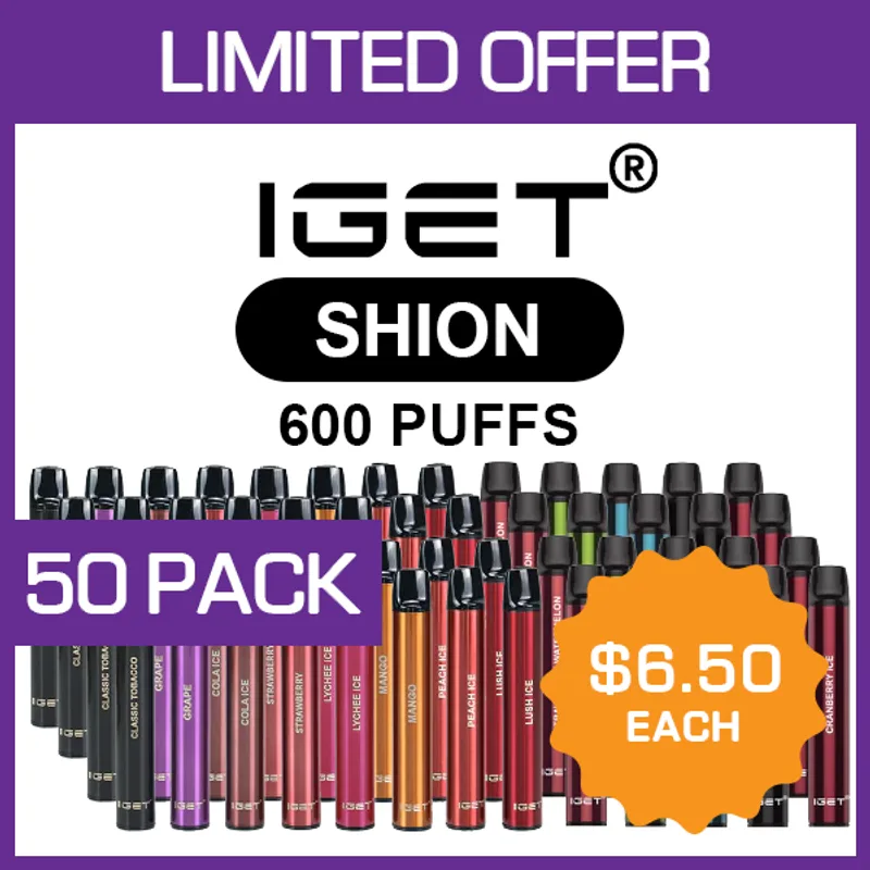 IGET Shion – 600 Puffs – 50 Pack