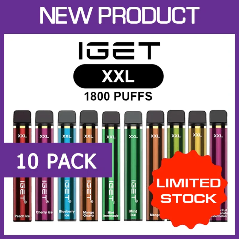IGET XXL – 1800 Puffs – 10 Pack