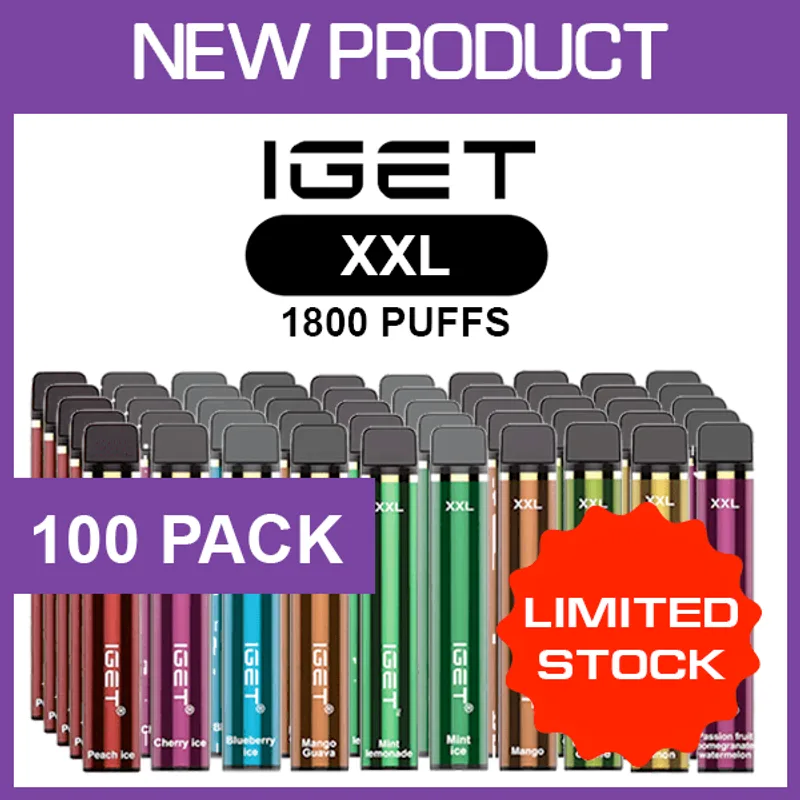 IGET XXL – 1800 Puffs – 100 Pack