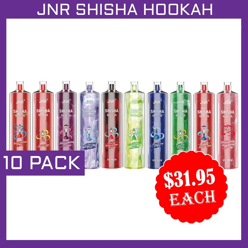 JNR Shisha Hookah – 12000 Puffs – 10 Pack