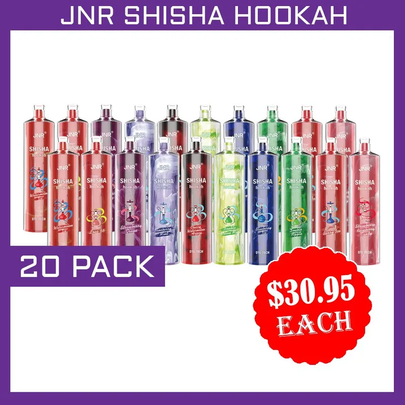 JNR Shisha Hookah – 12000 Puffs – 20 Pack