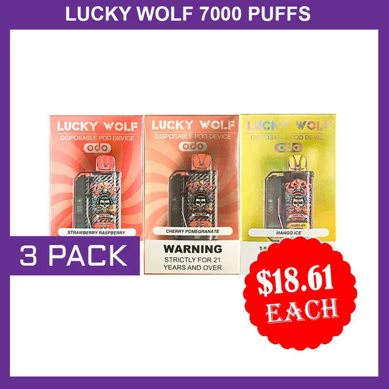 Lucky Wolf 7000 Puffs – 3 Pack
