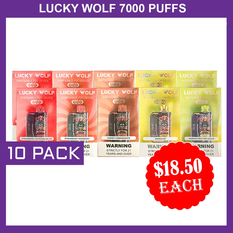 Lucky Wolf 7000 Puffs – 10 Pack