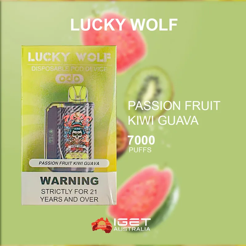Lucky Wolf Passion Fruit Kiwi Guava – 7000 Puffs