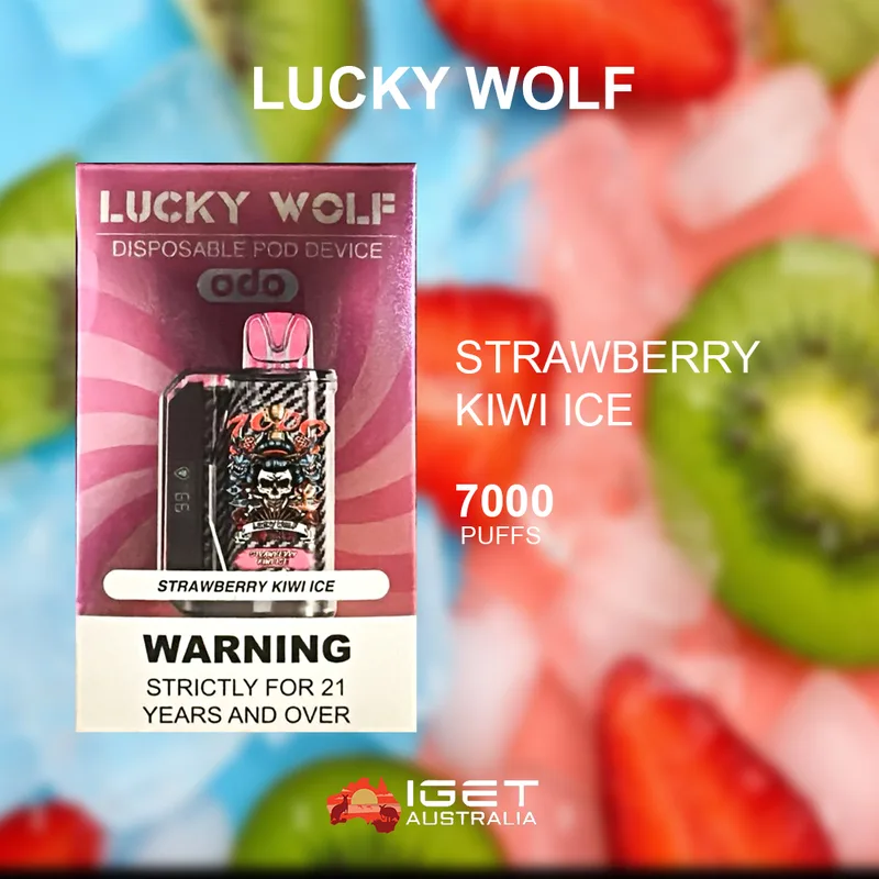 Lucky Wolf Strawberry Kiwi Ice – 7000 Puffs