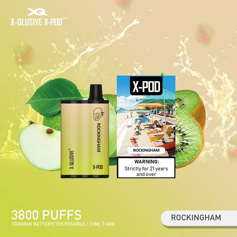 X-Qlusive X-Pod Rockingham (apple Kiwi Ice) – 3800 Puffs