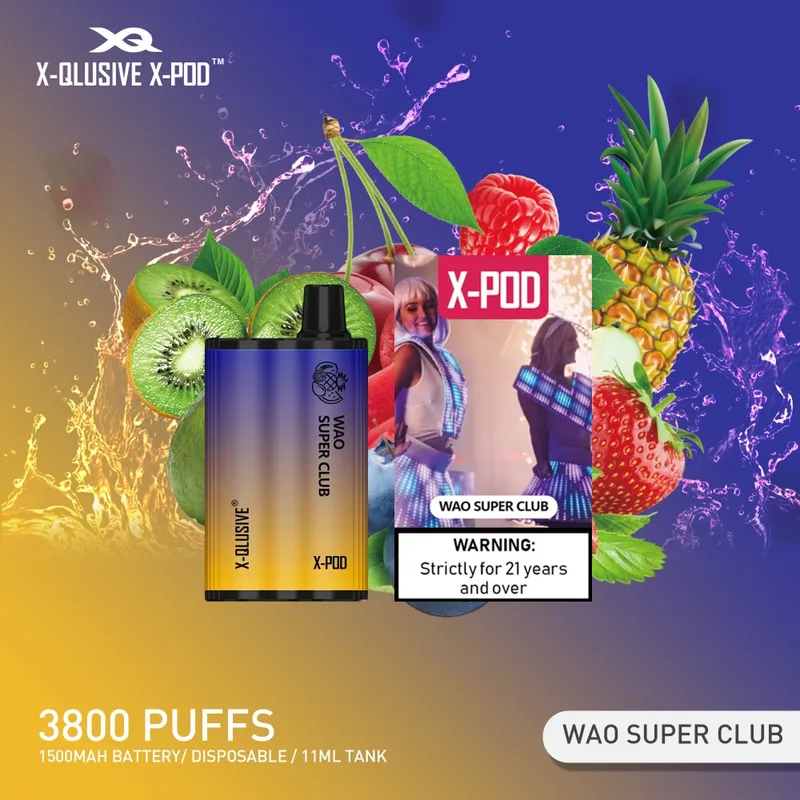 X-Qlusive X-Pod Wao Super Club (mixed Fruits Ice) – 3800 Puffs